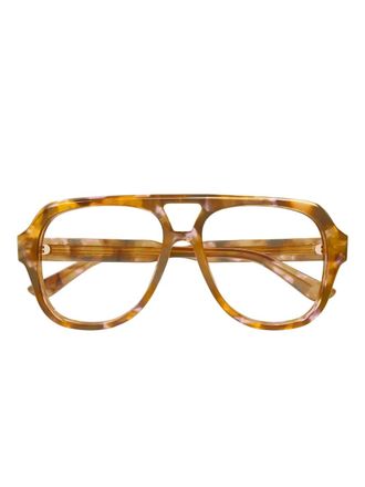 Chlo&eacute; logo-lettering glasses - unisex - Acetate - 56 - Brown