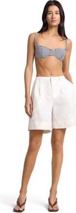 Onia Air Linen Pleated Bermuda Short in Natural at Nordstrom, Size 10