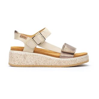 Pikolinos Taupe damessandaal voor de zomer - Dames - Sleehakken - Veelkleurig - 42 EU - Schoenen