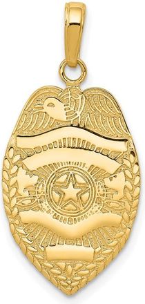 Diamond2Deal 14k Yellow Gold Polished Police Badge Pendant