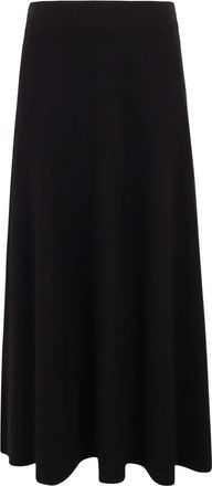 Jovonna London Wolmix Wijde Rok - Dames - Midirokken - Zwart - S - Wol - Rokken