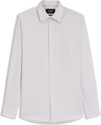 BOSS Slim-fit shirt in Italian-made structured cotton