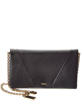 Chlo&eacute; Chloe Spin Flap Leather Wallet On Chain