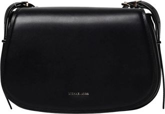 Michael Kors Zwarte Leren Crossbody Schoudertas - Dames - Schoudertassen - Zwart - ONE Size - Leer - Tassen