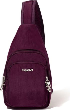 Baggallini Securtex Anti-Theft Daytripper Sling Bag in Mulberry at Nordstrom
