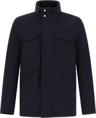 Herno Field Jacket - Heren - Zomerjassen - Blauw - L - Wol - Jassen