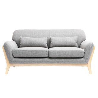 Miliboo Miliboo - Sof&aacute; N&oacute;rdico 2 Plazas Gris Patas Madera Yoko
