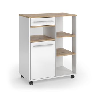 Vicco Buffet De Cocina Pure, Blanco/roble Artesanal, 72.2 X 90.8 Cm, Vicco