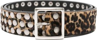Golden Goose Leo Studded Leather Belt - Dames - Riemen - Bruin - 80 CM - Leer - Accessoires