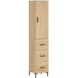 vidaXL Vidaxl - Aparador De Madera Contrachapada Roble Sonoma 34,5x34x180 Cm
