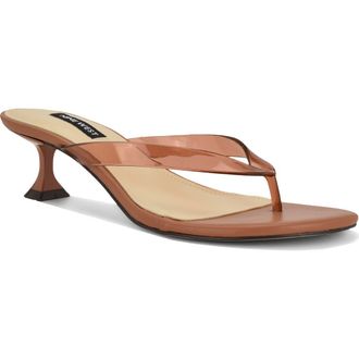 Nine West Crisee Kitten Heel Flip Flop in Light Brown at Nordstrom, Size 6.5