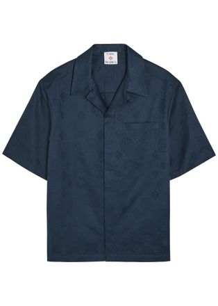 Casablanca Casablanca Monogram Cotton Shirt - Navy - XL