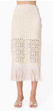 Cami NYC Venezia Crochet Midi Skirt In Ceramic