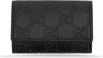 Gucci GG Emblem Wallet - Heren - Sleutelhangers & Tashangers - Zwart - ONE Size - Leer - Accessoires