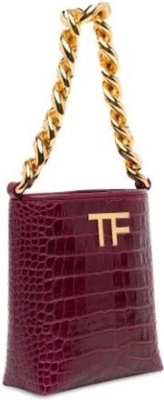 Tom Ford Pre-owned Bucket Bags, female, Purple, Size: ONE SIZE Pre-owned Bucket Bag