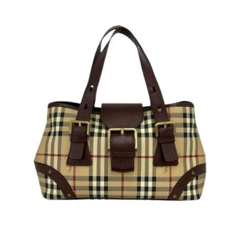 Burberry Pre-owned Handbags, female, Beige, Size: ONE SIZE Pre-owned Leather Handbag