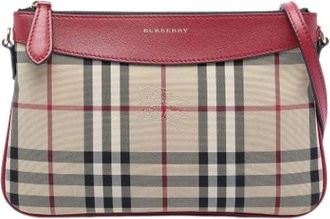 Burberry Pre-owned Cross Body Bags, female, Brown, Size: ONE SIZE Pre-owned Haymarket Check Crossbody Bag