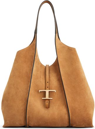 Tod's SUEDE SHOPPING BAG WITH THIN HANDLES - Tods - Woman