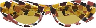 Bottega Veneta Cat-eye zonnebril in bruin acetaat - Dames - Zonnebrillen - Bruin - ONE Size - Nylon - Accessoires