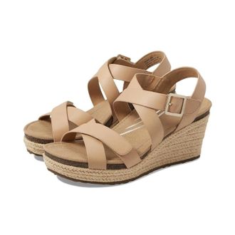 Aetrex Anna Sandals Womens Brown Leather Wedge Heel Strappy ZOGG3759
