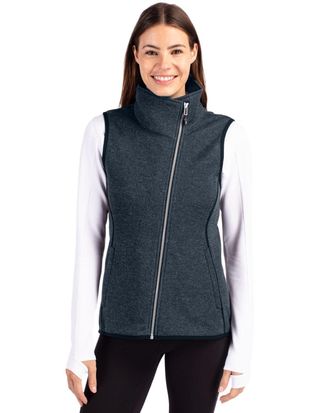 Cutter & Buck Mainsail Sweater-Knit Womens Full Zip Vest