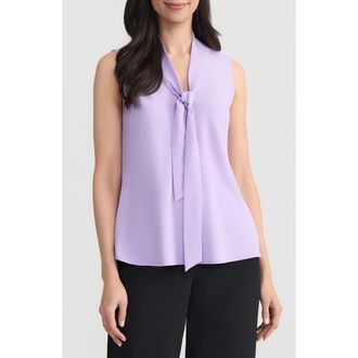 Kasper Sleeveless Tie Front Top in Lavender Mist at Nordstrom, Size X-Large P