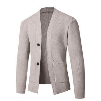 Generic Mens Knitted Cardigan Mens Long-Sleeve Fleece Shawl-Collar Cardigan Casual Slim Soft Sports Cardigan Slim Fit Vintage Button Sweaters