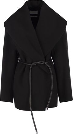 Sportmax Black Spxuguale Oversized Collar Jacket