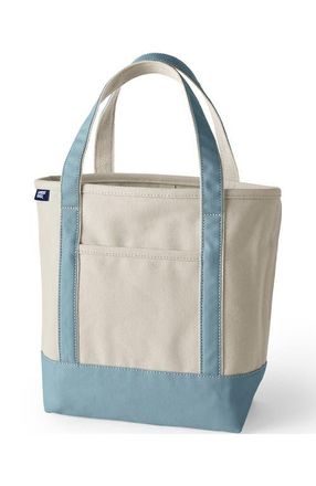 Lands End Lands End Canvas Open Top Tote Bag Regular & Long Handle Carry All - Stylish for Work Travel Beach Errands Great Gift in