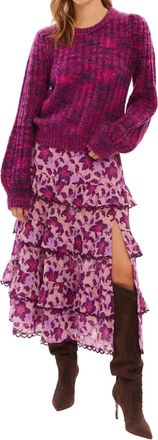 Allison New York Waverly Sweater In Pink Spacedye