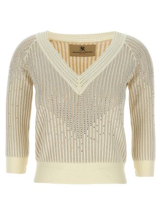 Ermanno Scervino Womens Rhinestone Sweater