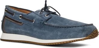 Aquatalia Lido Boat Sneaker in Jeans Suede at Nordstrom, Size 11.5