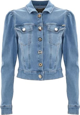 Kocca Katoenen denim kort jack met zakken - Dames - Spijkerjassen - Blauw - M - Katoen - Jassen