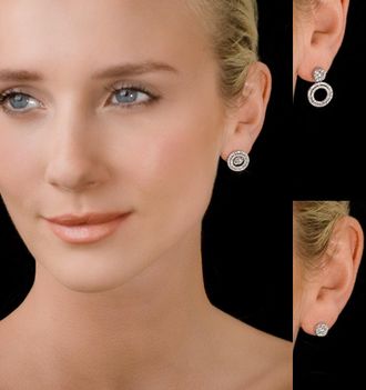 The Diamond Store Athena Diamond Drop Earrings Multi Wear 1ct in 18K White Gold