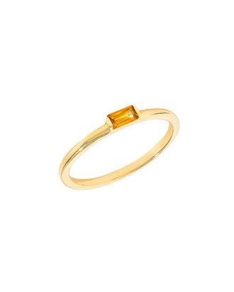 Tiramisu 14K Over Silver 0.12 Ct. Tw. Madeira Citrine Solitaire Ring