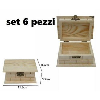 Trade Shop Trade Shop - Set 6 Scatole Box Astuccio In Legno Decoupage Portagioie Cofanetto 53377a