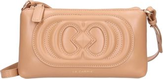 La Carrie Leren Crossbodytas - Dames - Schoudertassen - Beige - ONE Size - Leer - Tassen