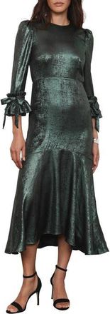 Mint Velvet Metallic Midi Dress in Green at Nordstrom, Size 14