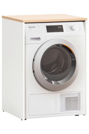 MID.YOU Mid.you Waschmaschinenschrank, Wei&szlig;, Eichefarben, Holzwerkstoff, 67.1x96x60 cm, Made in Germany, erweiterbar, Waschk&uuml;che, Waschmaschinenschrank