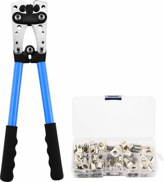 OEM Pince A Sertir - Acier Haut Carbone - 25 Cm - 6 Calibres Awg 10 A 0 - 60 Cosses 6 10 16 25 35 50 Mm&sup2;
