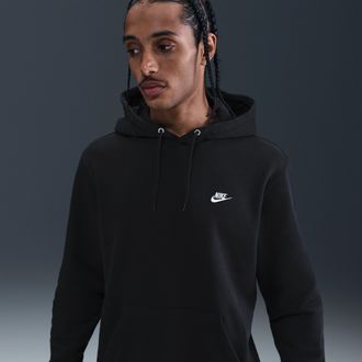 Nike Mens Club Pullover Fleece Hoodie in Black | FN3859-010