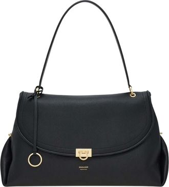 Ferragamo Black Sofia Large Shoulder Bag