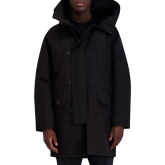 Karl Lagerfeld Hooded Parka in Black at Nordstrom Rack, Size X-Large