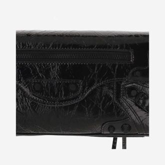 Balenciaga Womens Le Cagole Shoulder Bag Small Black Lambskin