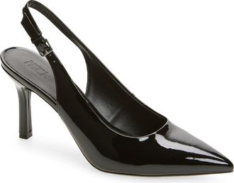 Nordstrom Rack Priscilla Slingback Pump in Black Patent at Nordstrom Rack, Size 6.5