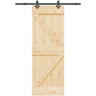 vidaXL Vidaxl - Puerta Corredera Con Herrajes Madera Maciza De Pino 70x210 Cm