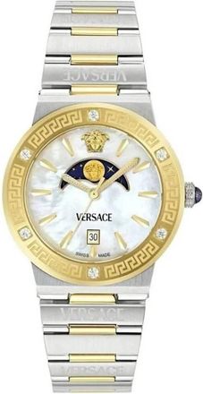 Versace Greca Logo Moonphase Quartz Mother of Pearl Dial Ladies Watch VE7G00524