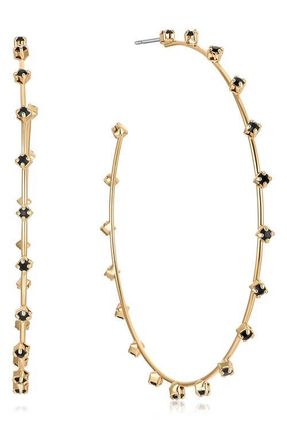 Ettika Large Sparkle Hoop Earrings in Black at Nordstrom