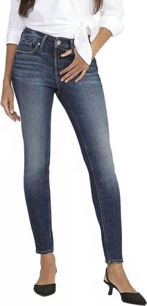 Silver Jeans Co Elyse Skinny Jeans In Medium Indigo