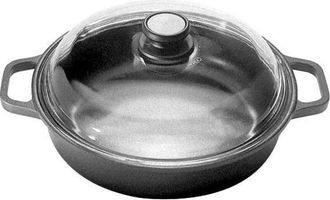 Risoli Pentola in Ghisa Risoli con Due Manici e Coperchio da 20cm - Colore Nero Plus